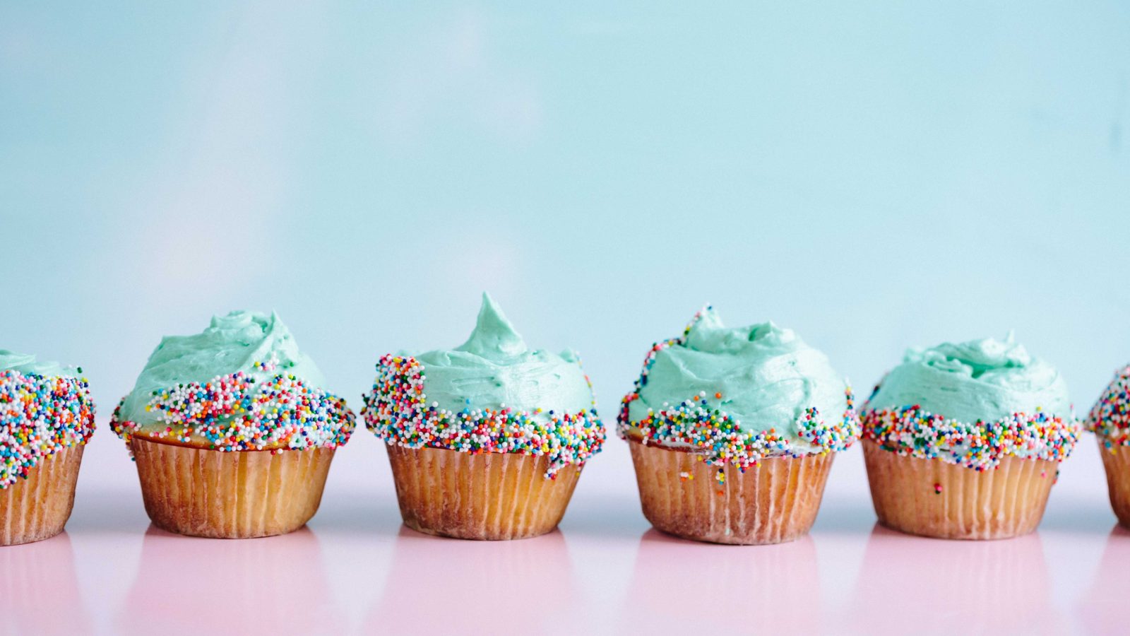 Row of cupcakes