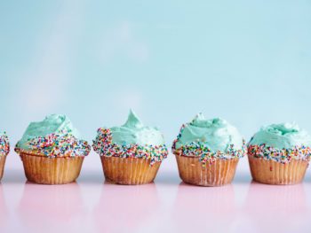 Row of cupcakes